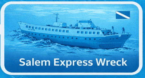 Salem Express wreck dive in Hurghada - 115m ferry resting at 28m depth